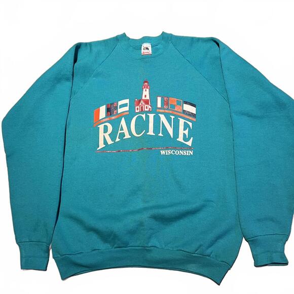 Vintage Fruit of the Loom Racine, Wisconsin Sweatshirt-XL - Picture 1 of 4